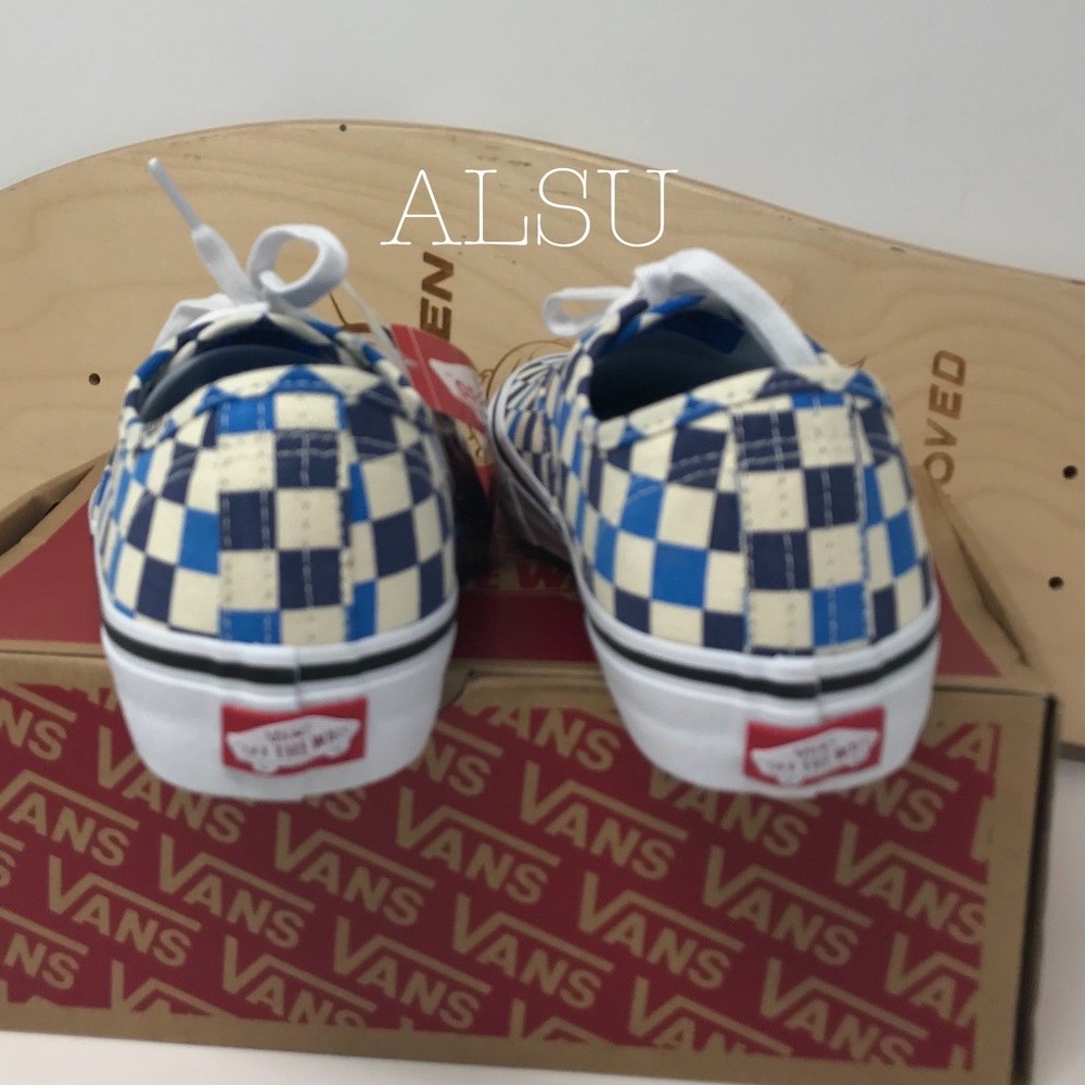 🌸Sale🌸 VANS Authentic Pro Checkerboard White Blue Womens Size 8.5 VN0A3479UH2 - Picture 4 of 8